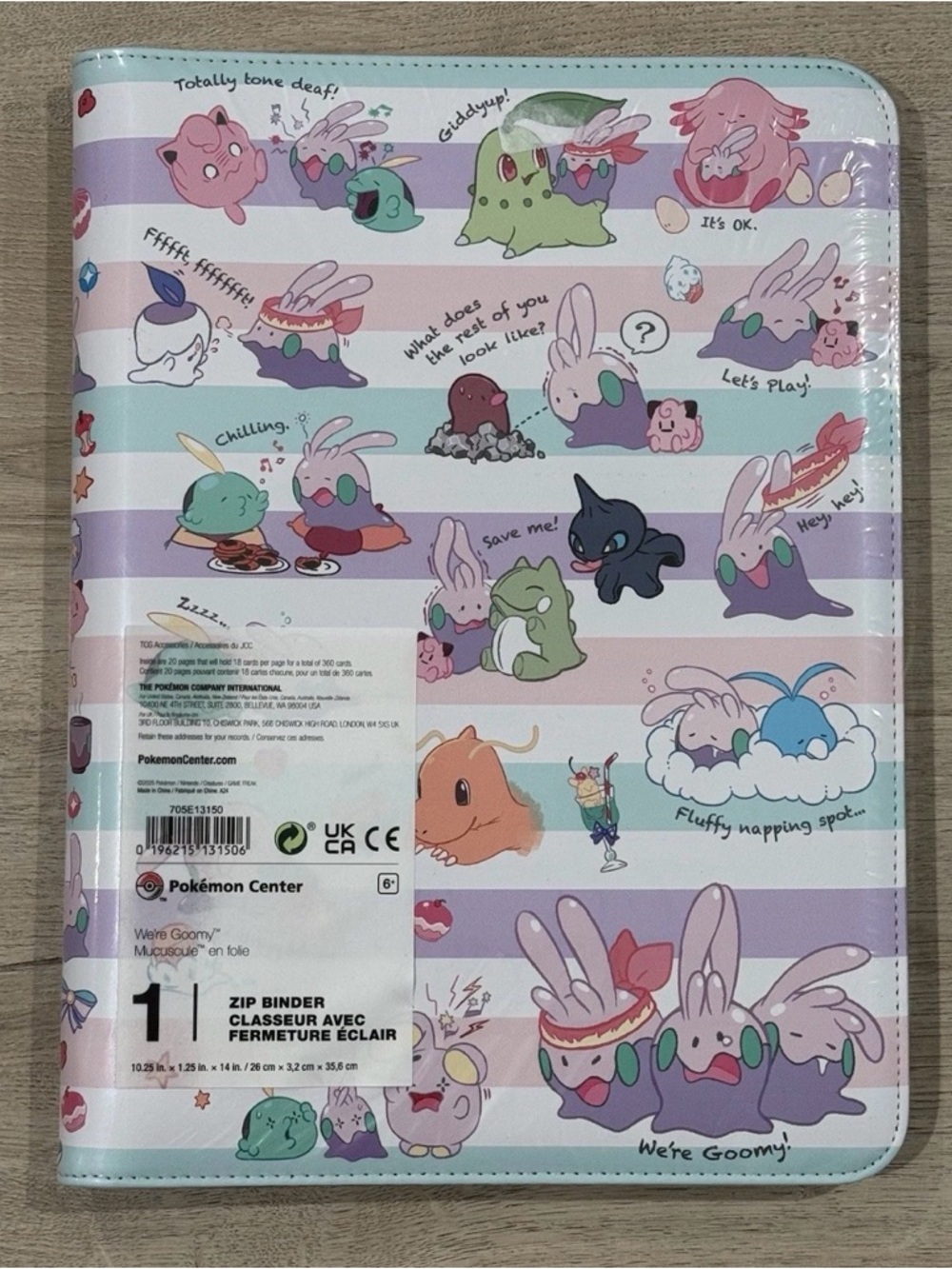 Pokémon Center Goomy Zip Binder - Pastel Bunny Print